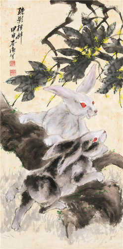 柳滨（1887-1945） 疏影横斜 立轴 设色纸本