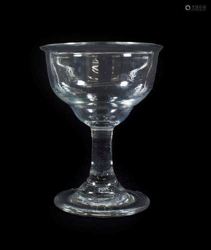 A Sweetmeat Glass, circa 1750, the double ogee bowl on a plain stem and circular foot, 16cm high