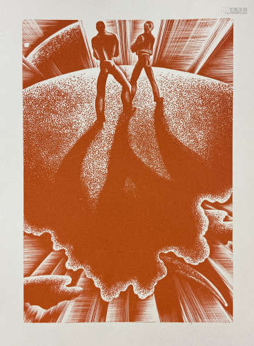林德·肯德尔·瓦尔德 1930年 无题 手工刻板凸版版画