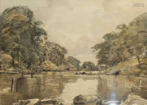 David Muirhead ARA (1867-1930) Scottish ''On the river Lune'' Signed and dated 1924, watercolour,