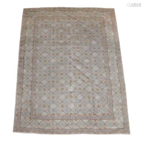 Kashan Carpet Central Iran, circa 1960 The cream diamond lattice field enclosed by similar