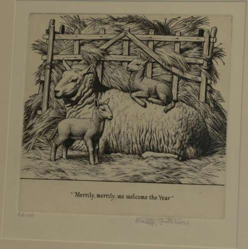Stanley Anderson (1884-1966) ''Merrily, merrily, we welcome the Year'' Signed in pencil and numbered