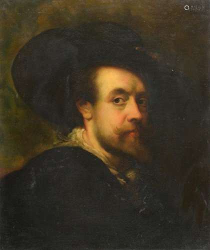Manner of Peter Paul Rubens (1577-1640) Self portrait Oil on canvas, 59.5cm by 49.5cm This