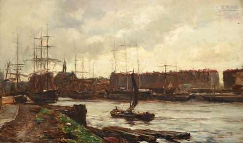 James Campbell Noble RSA (1846-1913) ''***Bristol Harbour'' Signed and indistinctly dated, inscribed