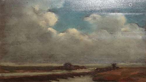 Paul Paul (1865-1937) Coastal view Signed, oil on board, 12cm by 20cm