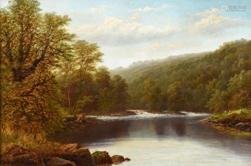 William Mellor (1851-1931) ''Meeting of the waters, Bolton Wood, Yorkshire'' Signed, inscribed