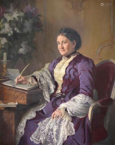 Frank Brooks (1854-1937) Portrait of Susie Horton-Fawkes of Farnley Hall, later Mrs Robert John