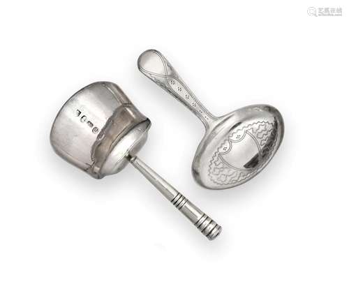 Two George III Silver Caddy-Spoons, The First by Joseph Taylor, Birmingham, 1796, The Second