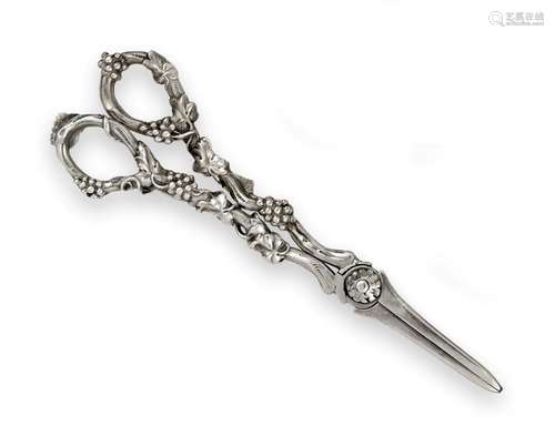 A Pair of William IV Silver Grape-Scissors by G. R. Collis and Co., Birmingham, 1836, the handles