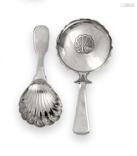 A George III Silver Caddy-Spoon and a George IV Silver Caddy-Spoon, The First by Thomas Johnson,