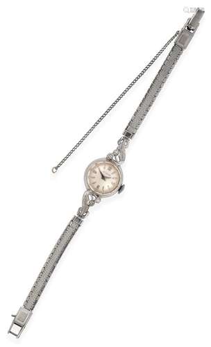 A Lady's 14 Carat White Gold Diamond Set Wristwatch, signed Le Coultre, circa 1950, (calibre K490/