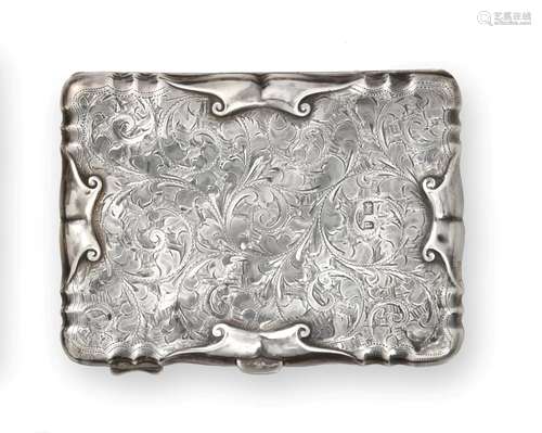 An Edward VII Silver Card-Case, by Samuel M. Levi, Birmingham, 1903, shaped oblong, engraved on each