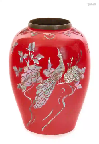 Japanese MOP Gen. Ahn Kwang Ho Cloisonne Vase