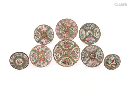 8 Famile Rose Plates