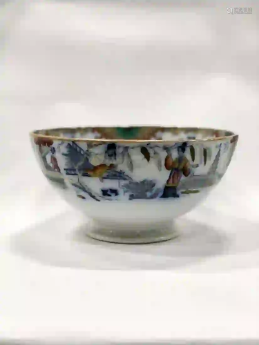 19th Century Timor Flow Blue Bowl