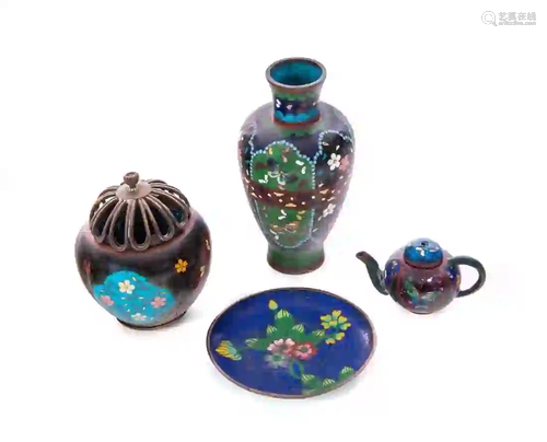 4 Pcs Japanese Cloisonne