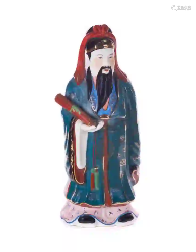Chinese Scholar Porcelain Statue