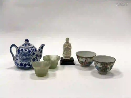 Chinese Jade and Porcelain Grouping