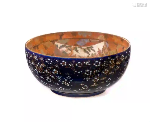 Japanese Satsuma Meiji Blue Elder Bowl