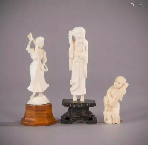 3 Miniature Carved Sculptures