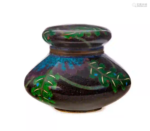 Vibrant Japanese Cloisonne Ginbari Foil Jar