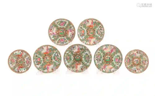 7 Rose Medallion Assorted Saucers