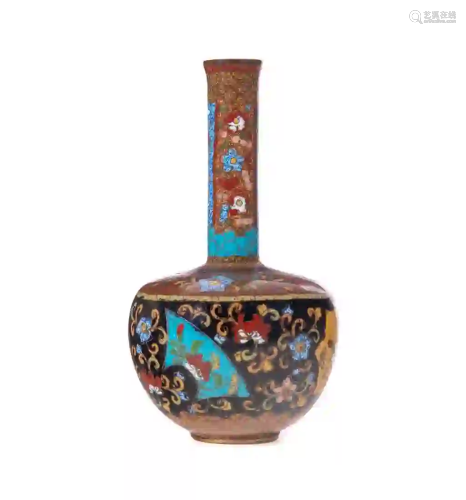 Japanese Cloisonne Aventurine Vase