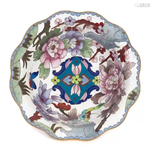 Japanese Cloisonne Bowl Ruffled Edge