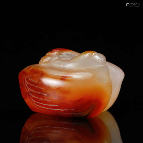 Chinese Agate Carved Goose