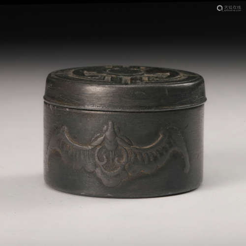Chinese Pewter Cover Box
