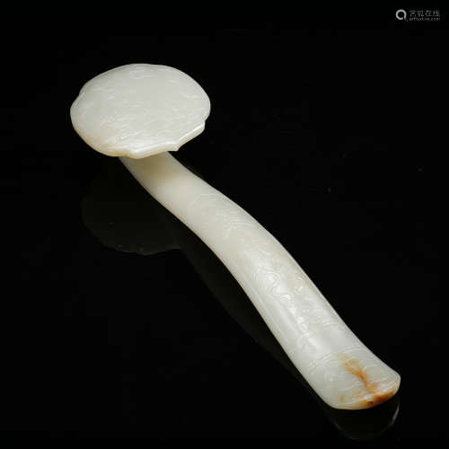 Chinese White Jade Carved Ruyi