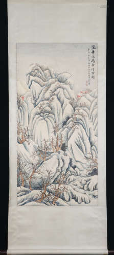 Chinese Ink And Color Scroll Painting, Wu Hufan Ma