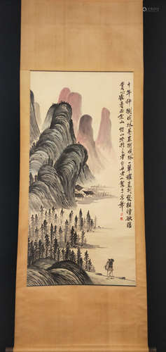 Chinese Ink And Color Landscape Painting