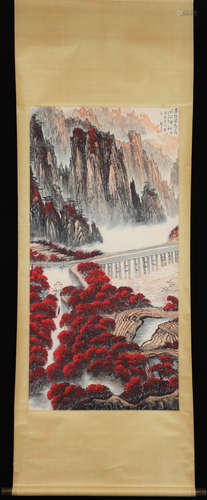 Chinese Ink And Color Scroll Painting