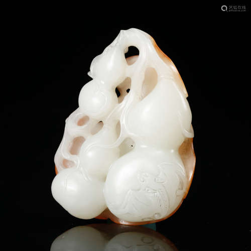 Chinese White Jade Gourd Pendant