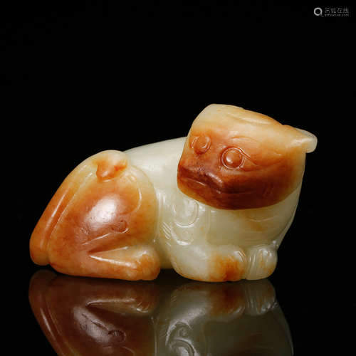 Chinese Celadon Jade Beast