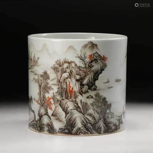 Chinese Famille Rose Porcelain Brush Pot