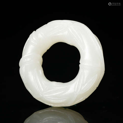 Chinese White Jade Ring Pendant