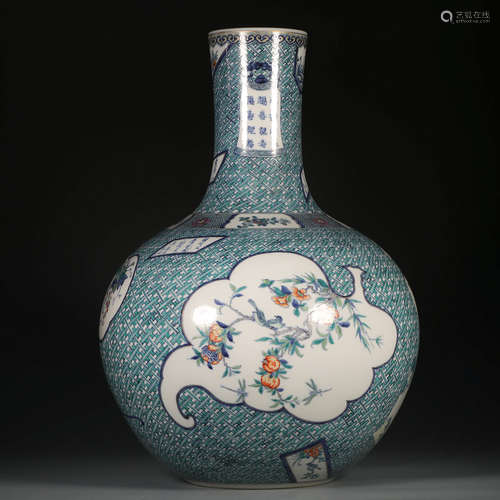 Chinese Doucai Porcelain Bottle Vase