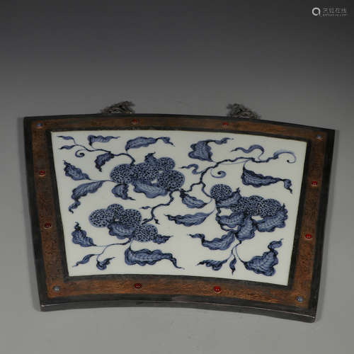 Chinese Blue White Porcelain Wall Panel