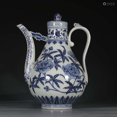 Chinese Blue White Porcelain Wine Ewer