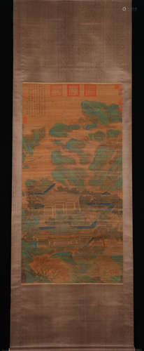 Chinese Ink And Color On Silk, Scroll Painting