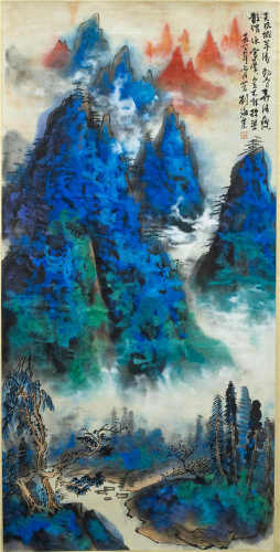 中国字画 泼彩山水