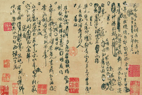 王铎（1592-1652） 草书 立轴 水墨纸本