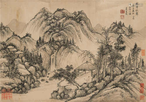 王宸（1720-1797） 林亭秋霁 立轴 水墨纸本