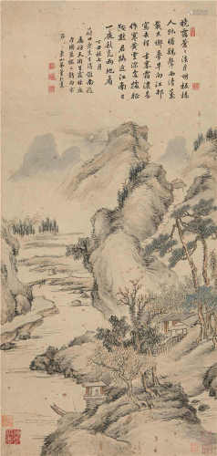 董邦达（1696-1769） 霜林夜月图 立轴 设色纸本