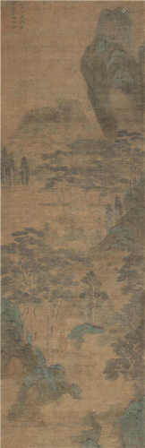 陈裸（1563-约1639） 青绿山水 镜芯 设色绢本