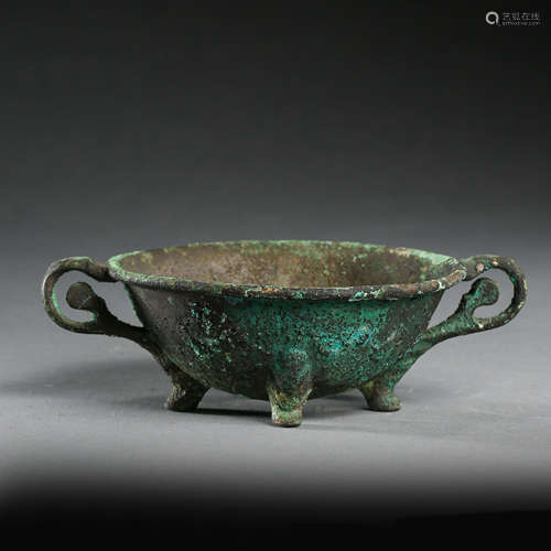 Liao Dynasty, Chinese Bronze Small Basin