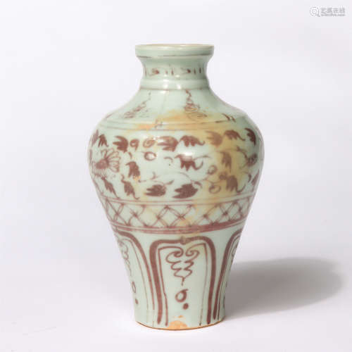 Chinese Underglaze Red Flower Pattern Porcelain Meiping