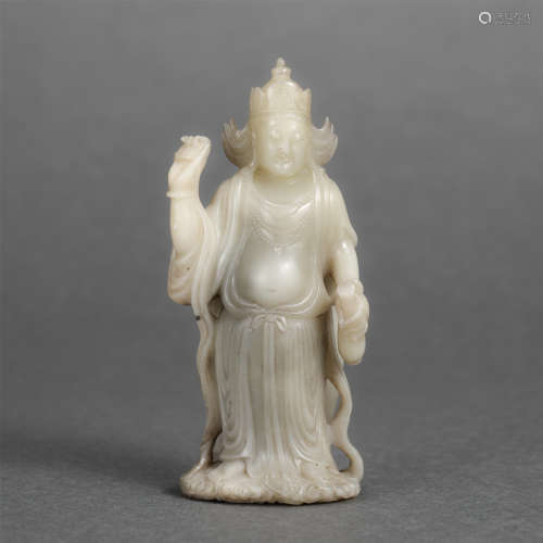 Chinese Jade Carved Figurine Of Guanyin